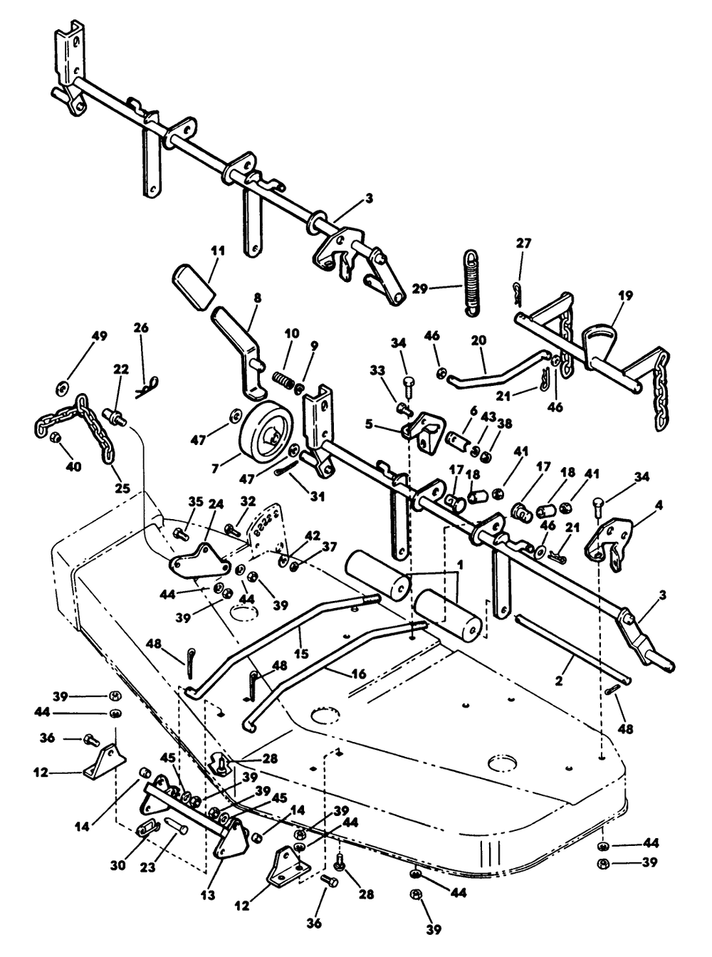 Wheel Support And Hanger Diagram and Parts List for 62542C (H00000001-H99999999)(1989) Lawn Boy Lawn Tractor